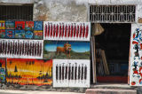 Paintings on display across from the Tembo Hotel, Stone Town