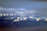 Jet flying over the Carpathian Alps, Romania