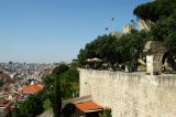 Garden covered terrace of the castle provides great morning views over Lisbon