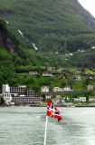 Departing Geiranger by ferry