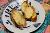 Hericium erinaceus crostini with raclette cheese