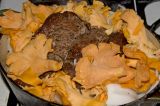 braised beef prep, Wild chanterelle mushrooms