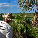Jim looking toward Normans Cay