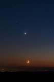 Luna Venus Mars  Saturn on Eve of Perseids 2010