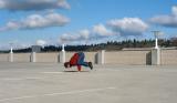 Parking garage handstand