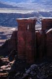 Towers capped by white rim sandstone