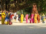 Saris walking