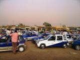 Cool blue-white taxis