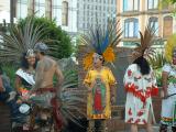 Aztec dancer with Vigen de Guadalupe