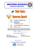 2009 Western Division Humorous and Table Topics contest