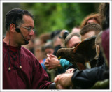 Public admirant le faucon