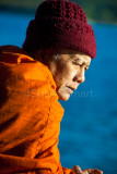 Buddhist monk on ferry