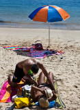 Couple on beach at Manly