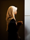 Profile of schoolgirl in hijab