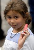 Little aboriginal girl with phone