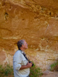 Andy contempates Petrogylphs in Capitol Gorge, Capitol Reef Natl Park, UT