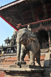 At the Palace of Fifty-five Windows, an elephant with lichen.