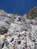 Lagazuoi climbing on good solid dolomite rock