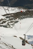 Cable car approaching Klein Matterhorn (12533ft, 3820m)