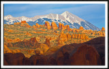 The La Sal Mountains From Behind The Rocks