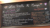 with menu on the board