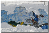 Skate parc sous la neige