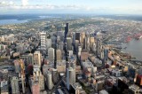 birds-eye  view of Seattle