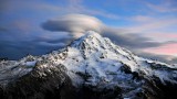 white and hint of blue on Rainier