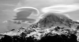 mixed of cap clouds to lenticular clouds