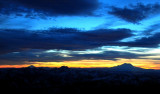 distant peaks at sunset