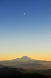 half moon over Rainier
