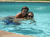 Carrie & Mike playing in the pool