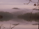 Elza Gate Bridge in Winter Fog