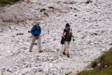 Jim and Elian crossing a dry riverbed