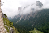 Looking up Vallunga from Castle Wolkenstein