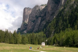 Looking back at the chapel as we leave the valley.