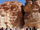 Petra cleft entrance/exit.  FromTreasury bldg.  (From videoclip)
