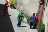 Nice umbrella!  Others enjoying the town below (300mm zoom)