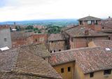 rooftops below
