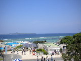 A view of Ie Shima from the Okinawa Churaumi Aquarium