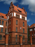 Sunlit tower of the university building