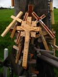 Group of crucifixes at the base of a cross