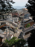 View down the old street from the temple hill