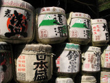 Sake barrels at Himure Hachiman-gū