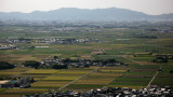 Rice paddies with distant Kusatsu and Ōtsu skylines