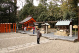 Praying at an auxiliary shrine, Kono-jinja