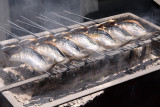 Fish grilling along the main street, Uchiko