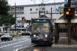Streetcar at Okayama Ekimae Station