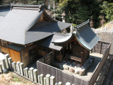 View down on the rear of a shrine building