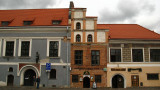 Old town facades on the north side of Rotuės aikte